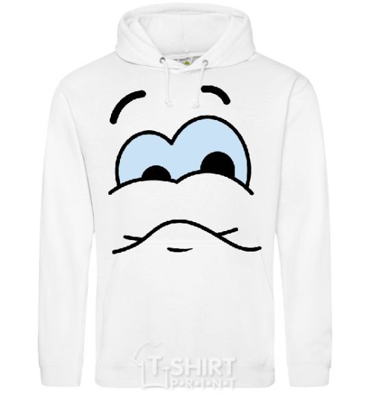 Men`s hoodie UPSET SMILE White фото