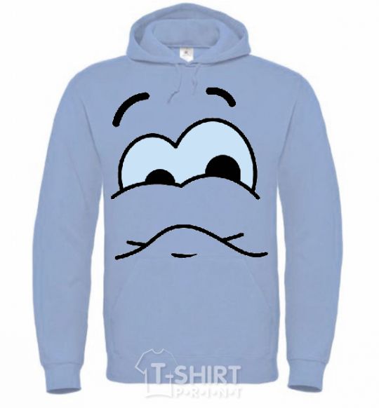Men`s hoodie UPSET SMILE sky-blue фото
