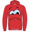 Men`s hoodie UPSET SMILE bright-red фото
