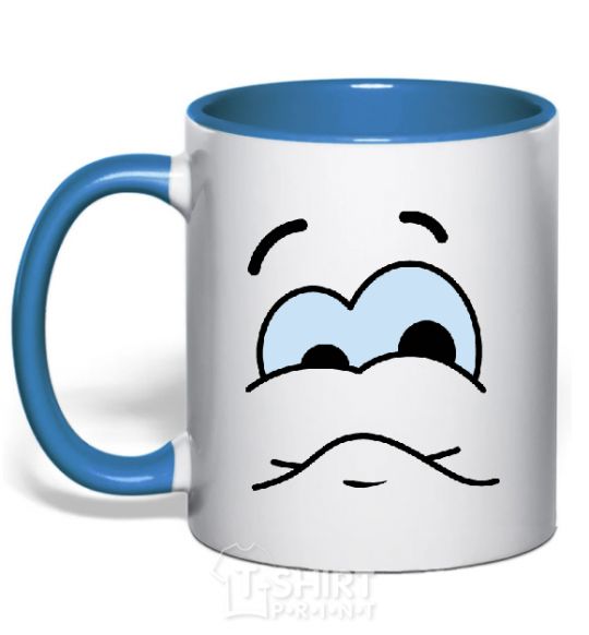 Mug with a colored handle UPSET SMILE royal-blue фото