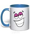 Mug with a colored handle FLIRTING SMILE royal-blue фото