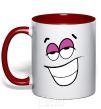 Mug with a colored handle FLIRTING SMILE red фото