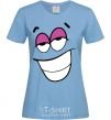 Women's T-shirt FLIRTING SMILE sky-blue фото