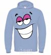 Men`s hoodie FLIRTING SMILE sky-blue фото