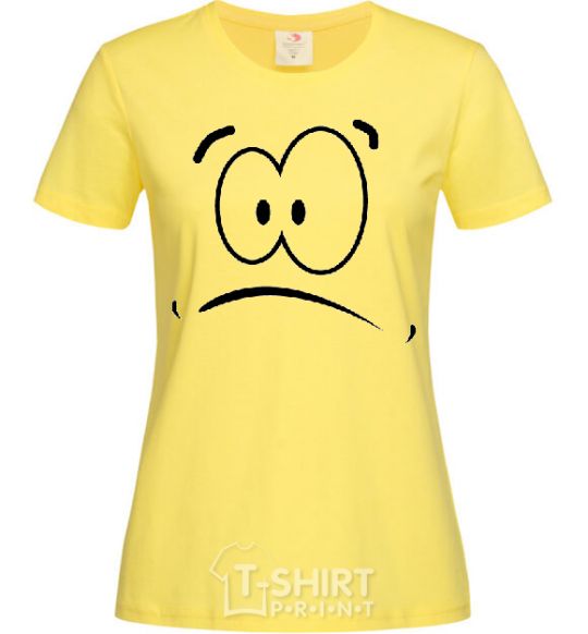 Women's T-shirt SHOCKED SMILE cornsilk фото