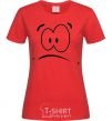 Women's T-shirt SHOCKED SMILE red фото