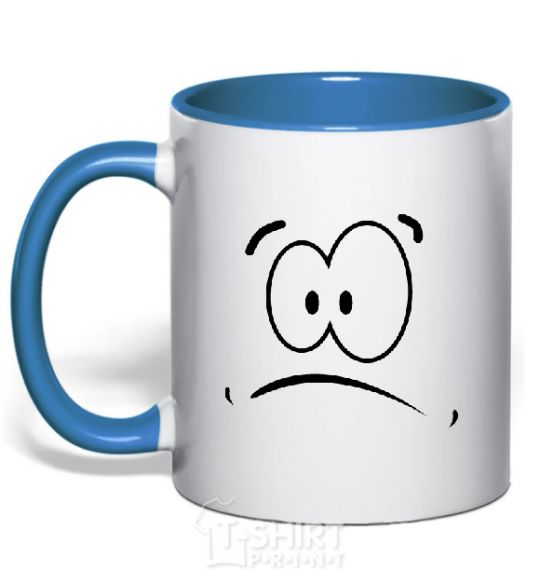 Mug with a colored handle SHOCKED SMILE royal-blue фото