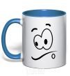 Mug with a colored handle STARRING SMILE royal-blue фото