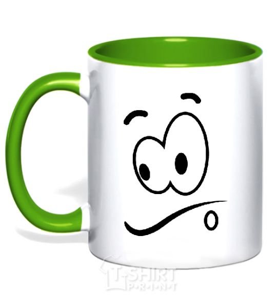 Mug with a colored handle STARRING SMILE kelly-green фото