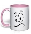 Mug with a colored handle STARRING SMILE light-pink фото