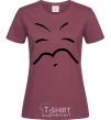Women's T-shirt SLEEPY SMILE burgundy фото