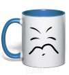 Mug with a colored handle SLEEPY SMILE royal-blue фото