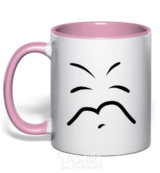 Mug with a colored handle SLEEPY SMILE light-pink фото