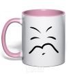 Mug with a colored handle SLEEPY SMILE light-pink фото