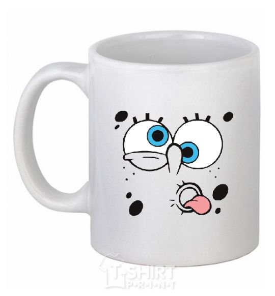 Ceramic mug SPUNCH BOB screams White фото