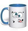 Mug with a colored handle SPUNCH BOB screams royal-blue фото