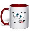 Mug with a colored handle SPUNCH BOB screams red фото