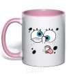 Mug with a colored handle SPUNCH BOB screams light-pink фото