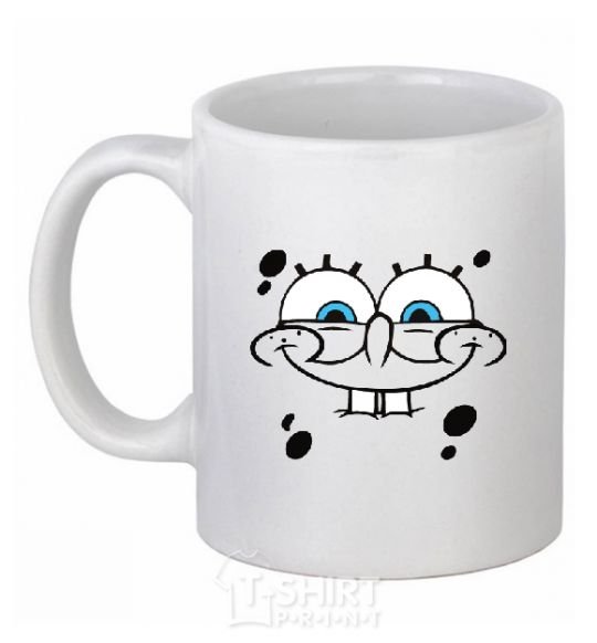 Ceramic mug SPUNCH BOB face with a smile White фото