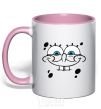 Чашка с цветной ручкой SPUNCH BOB лицо с улыбкой Нежно розовый фото