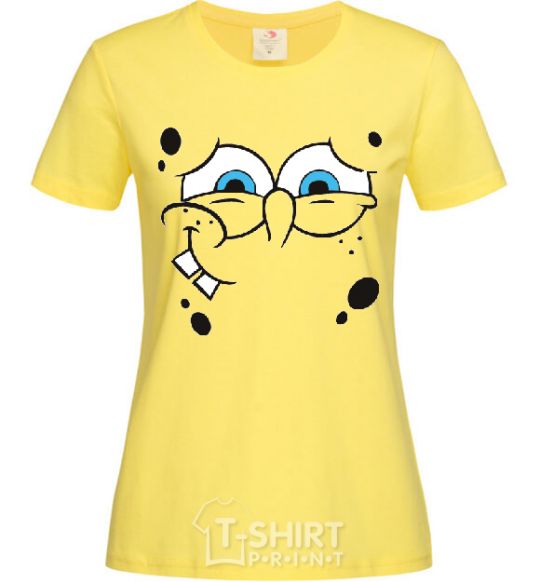 Women's T-shirt SPUNCH BOB shy face cornsilk фото
