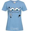 Women's T-shirt SPUNCH BOB shy face sky-blue фото