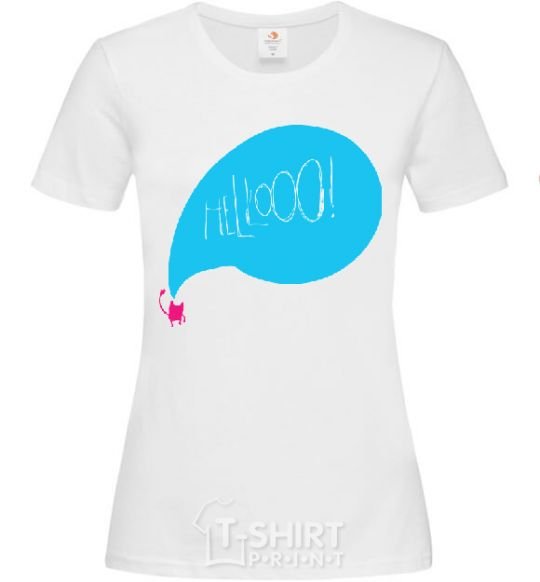 Women's T-shirt The inscription HELLO White фото