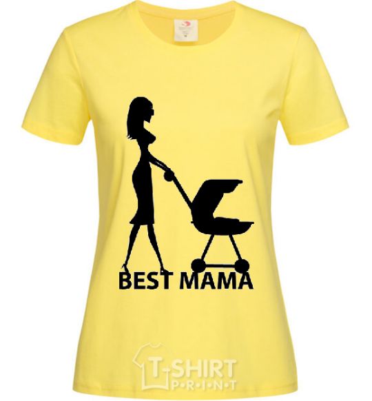 Women's T-shirt BEST MAMA cornsilk фото