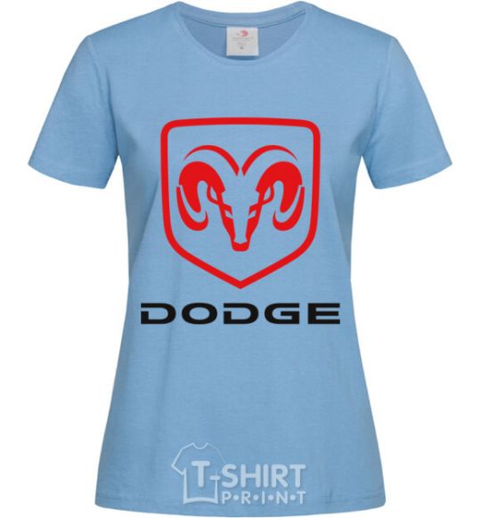 Women's T-shirt DODGE sky-blue фото