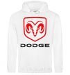 Men`s hoodie DODGE White фото