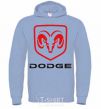 Men`s hoodie DODGE sky-blue фото