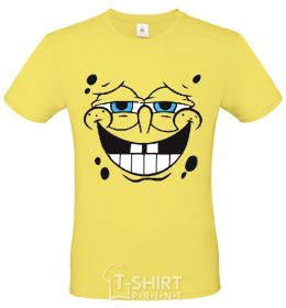 Men's T-Shirt SPUNCH BOB face with a satisfied smile cornsilk фото