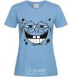 Women's T-shirt SPUNCH BOB face with a satisfied smile sky-blue фото