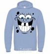 Men`s hoodie SPUNCH BOB happy face sky-blue фото