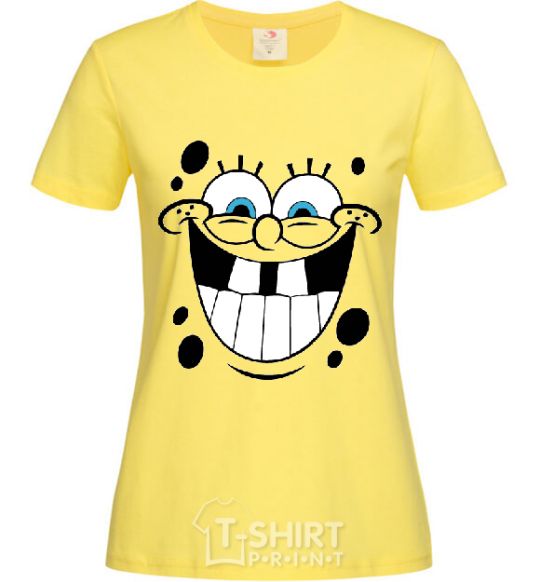 Women's T-shirt SPUNCH BOB happy face cornsilk фото