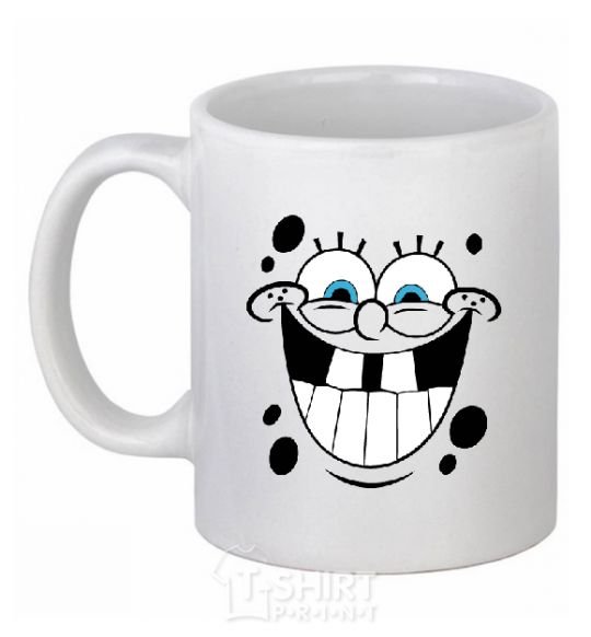 Ceramic mug SPUNCH BOB happy face White фото