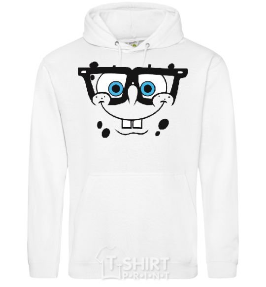 Men`s hoodie SPUNCH BOB is the face of a smart-ass White фото