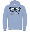 Men`s hoodie SPUNCH BOB is the face of a smart-ass sky-blue фото