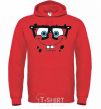 Men`s hoodie SPUNCH BOB is the face of a smart-ass bright-red фото