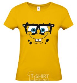 Women's T-shirt SPUNCH BOB is the face of a smart-ass cornsilk фото