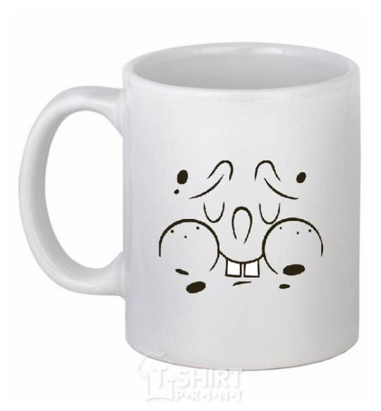 Ceramic mug SPUNCH BOB'S puzzled face White фото