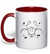 Mug with a colored handle SPUNCH BOB'S puzzled face red фото