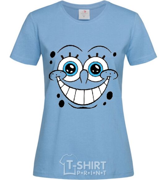 Женская футболка SPUNCH BOB ухмыляющееся лицо Голубой фото