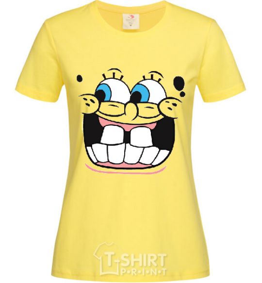 Women's T-shirt SPUNCH BOB screaming face cornsilk фото