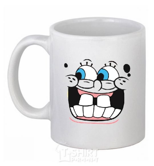 Ceramic mug SPUNCH BOB screaming face White фото