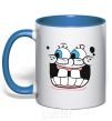 Mug with a colored handle SPUNCH BOB screaming face royal-blue фото