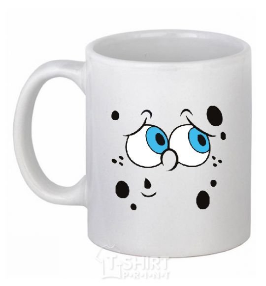 Ceramic mug SPUNCH BOB thinking face White фото