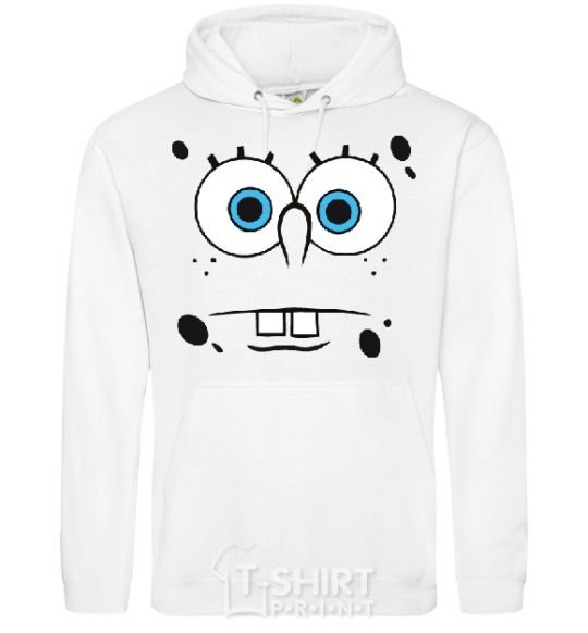 Men`s hoodie SPUNCH BOB horny face White фото