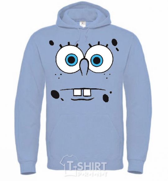 Men`s hoodie SPUNCH BOB horny face sky-blue фото