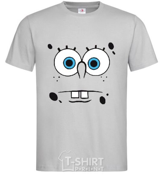 Men's T-Shirt SPUNCH BOB horny face grey фото